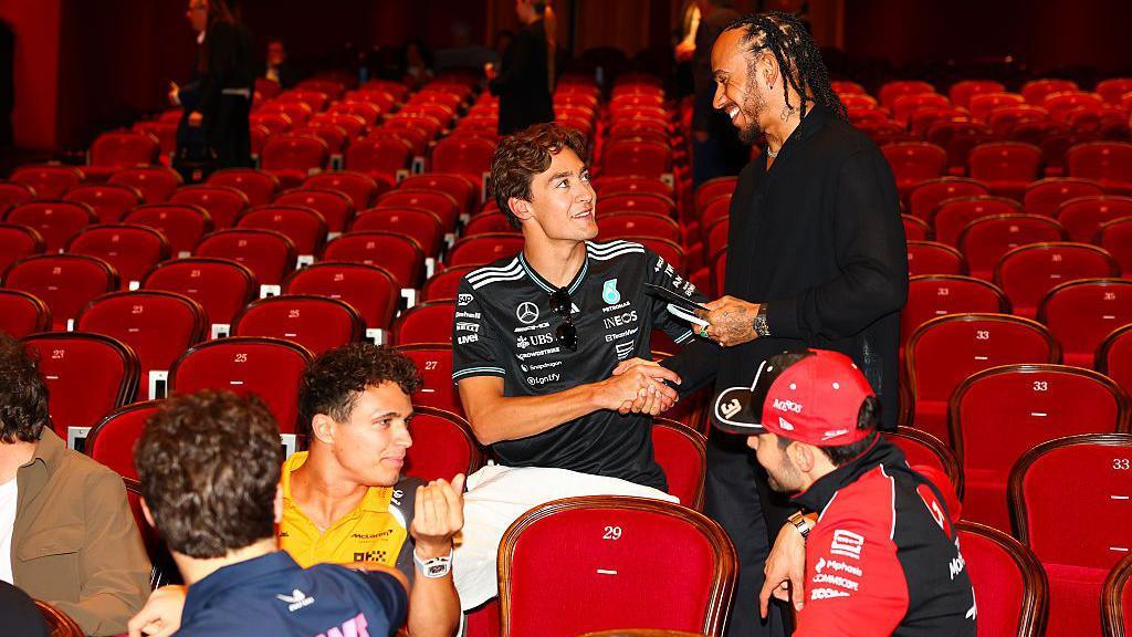 Several drivers sat together ahead of a private screening of F1 The Movie in Monaco ahead of the race weekend.
