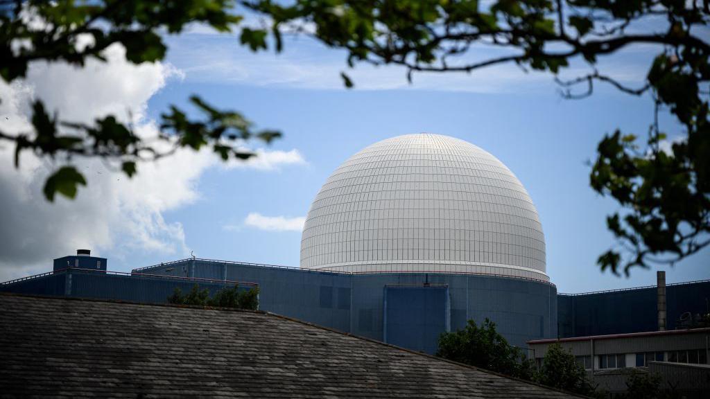 The turbine hall of the Sizewell B nuclear power facility.