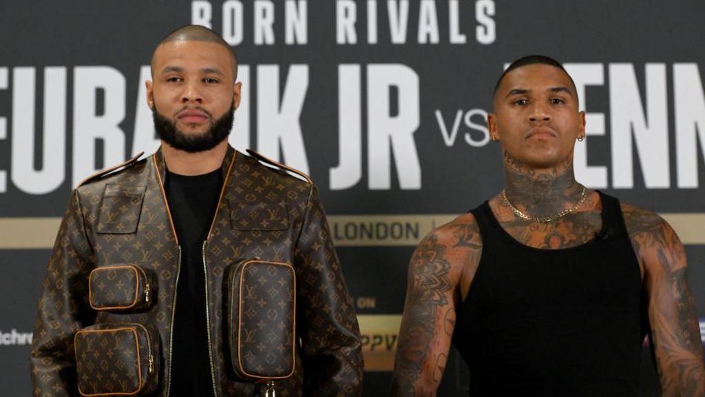 Chris Eubank Jr and Conor Benn pose side by side before their cancelled bout