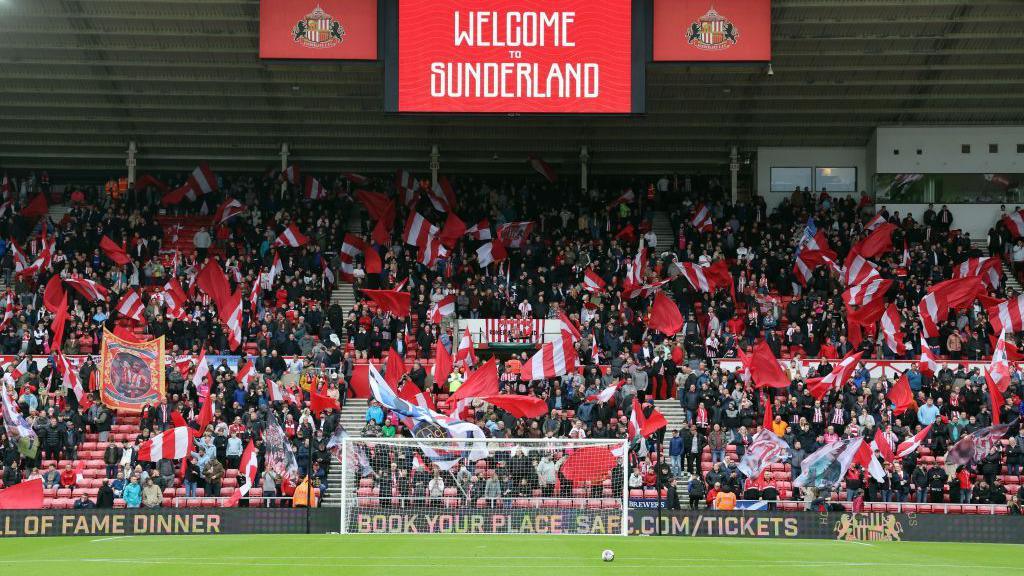 Sunderland fans greet the players at The Stadium of Light