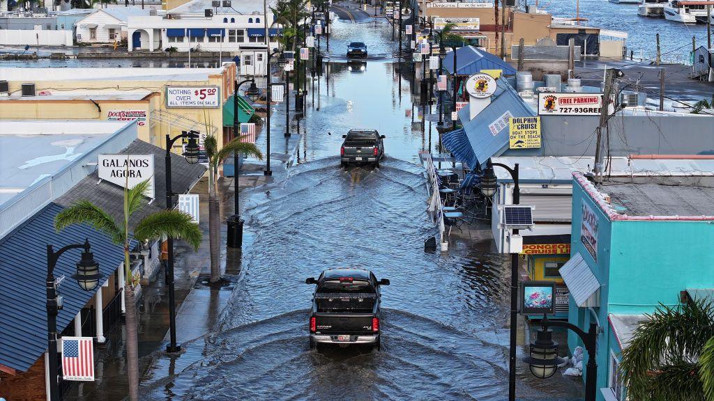 Flood waters in Tarpon Springs, Florida