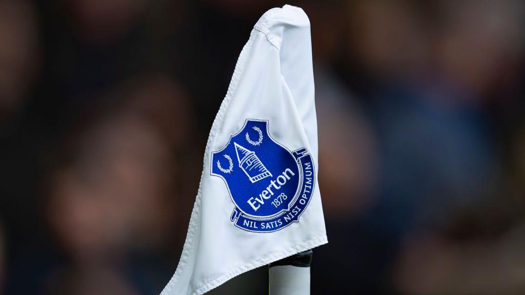 Everton club crest on corner flag