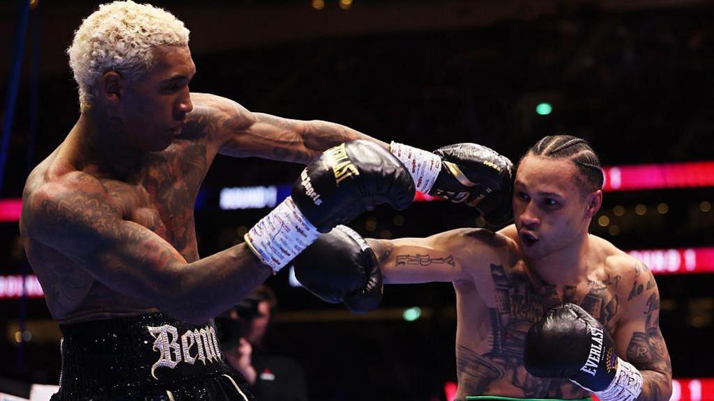 Conor Benn and Regis Prograis exchange punches