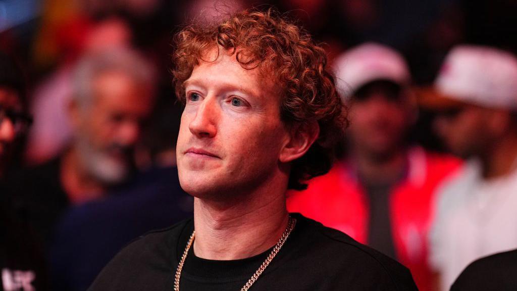 Mark Zuckerberg is seen in attendance during the UFC 313 event at T-Mobile Arena on March 08, 2025