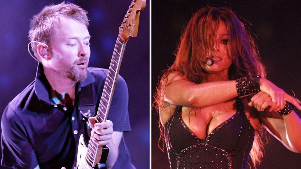 Thom Yorke of Radiohead and Janet Jackson