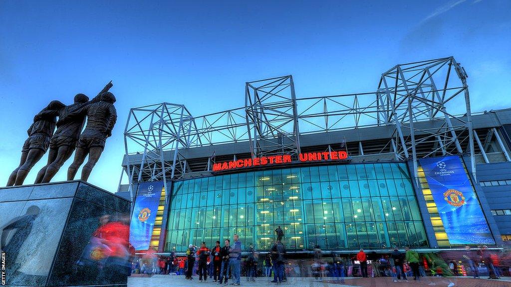 A general view of the East Stand at Old Trafford, the home of Manchester United