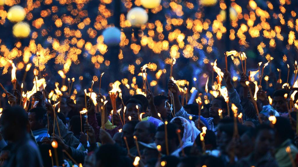 Candles at vigil