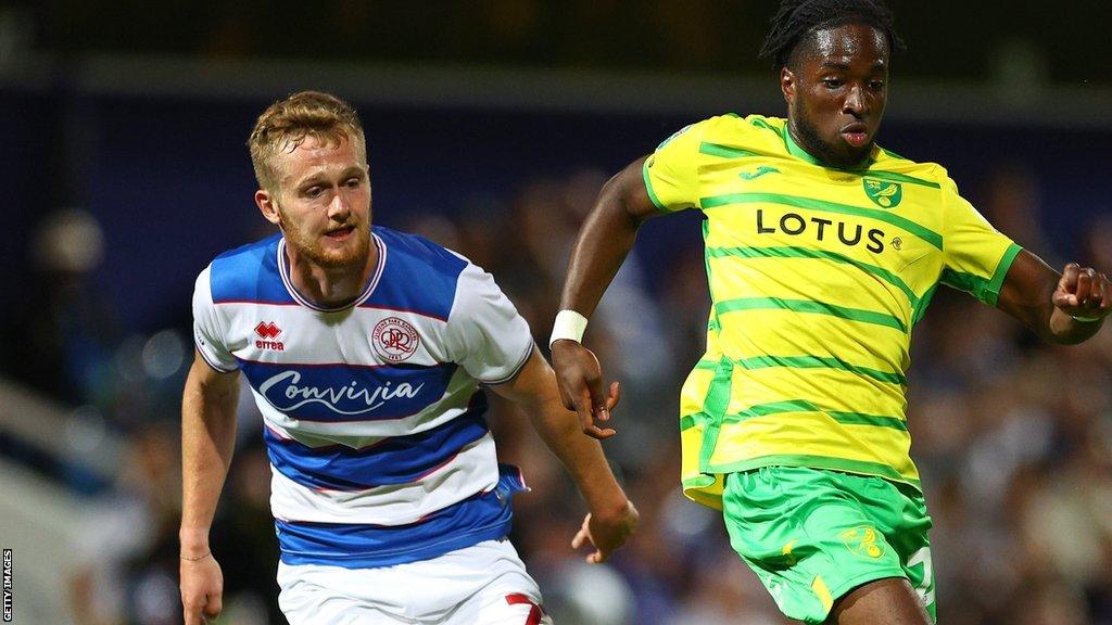 Joe Gubbins (left) in action for QPR