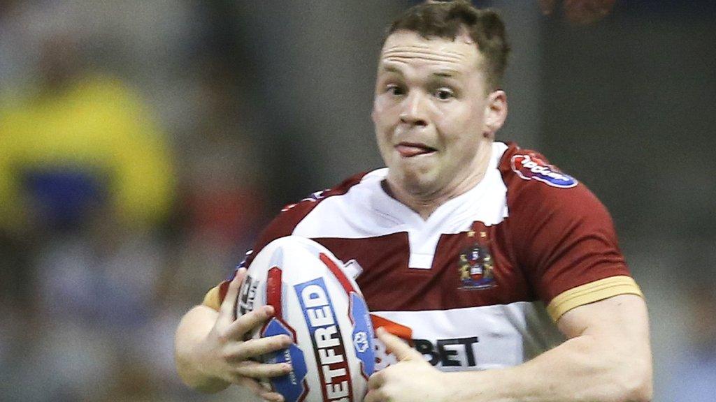 Liam Marshall makes a run for Wigan Warriors