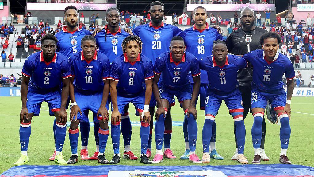 Haiti line up for a friendly