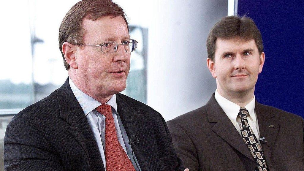 David Trimble and Jeffrey Donaldson pictured in May 2000