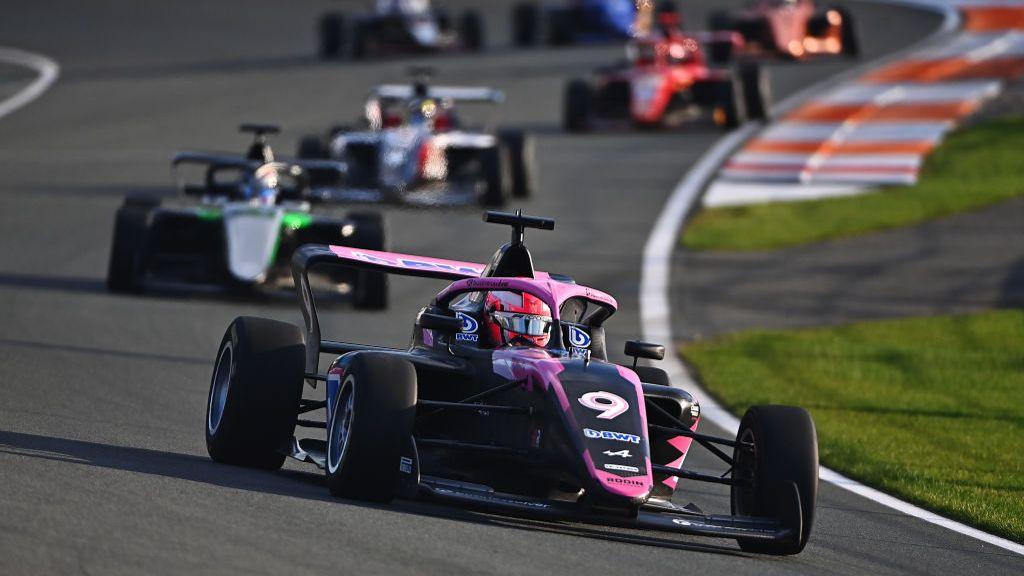 Abbi Pulling driving car number 9 at Zandvoort Circuit.