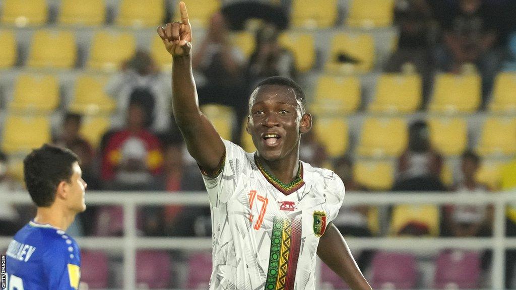 Mamadou Doumbia in action for Mali at the Under-17 World Cup