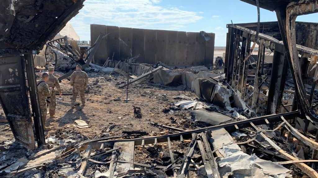 The airbase in Iraq hit by Iranian missiles