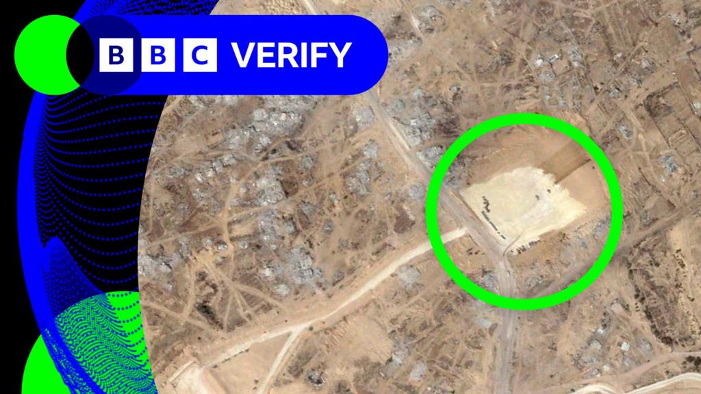 Planet Labs satellite imagery showing one of the new aid sites being completed in southern Gaza