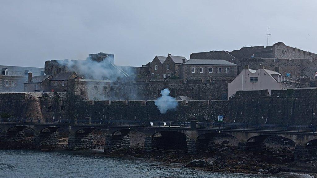 Gun salute at Castle Cornet