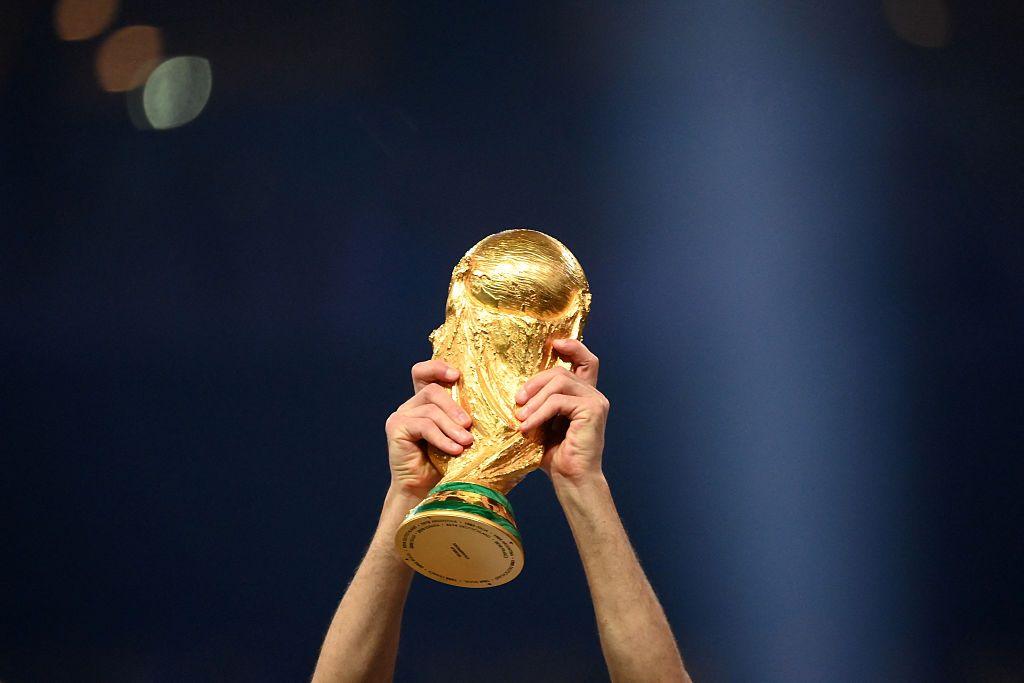World Cup trophy being lifted.