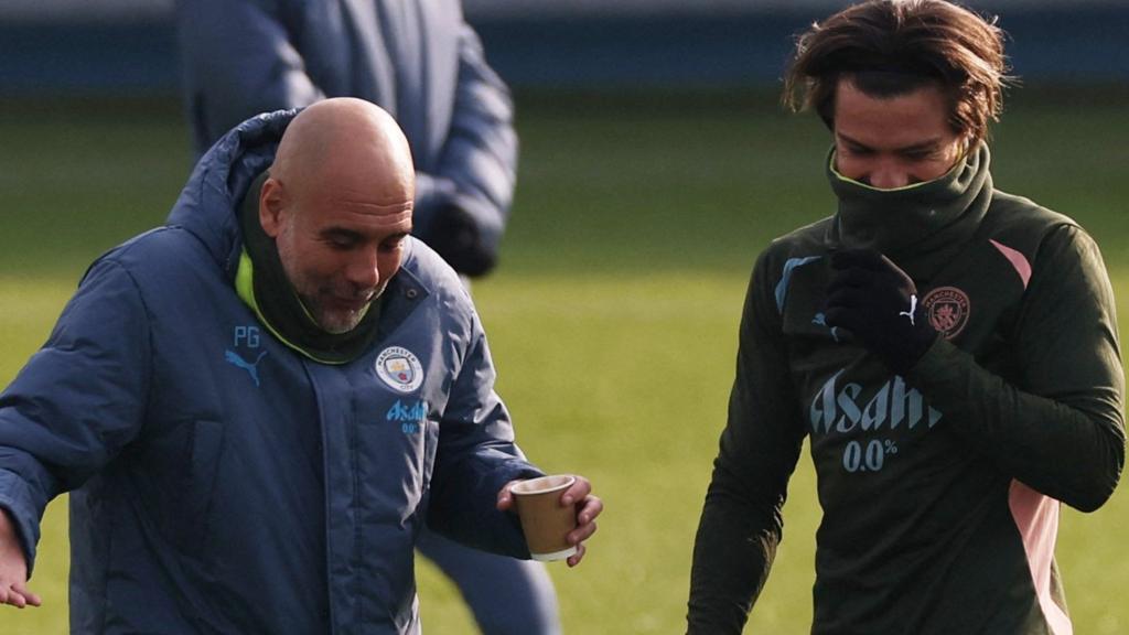 PEP Guardiola and Jack Grealish