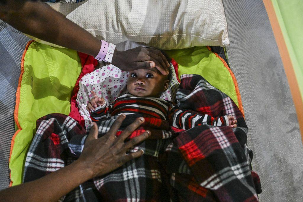  African women who came to work and became unemployed due to the Israeli attacks are pictured in the shelter where they are placed, in Beirut, Lebanon on October 20, 2024. In Beirut, the capital of Lebanon, which is under intense Israeli attacks, African women who came to Lebanon to work and became unemployed due to the war are waiting for a helping hand to reach out to them. 172 women and 3 babies from Sierra Leone were placed in a shelter in Beirut by Lebanese volunteers.