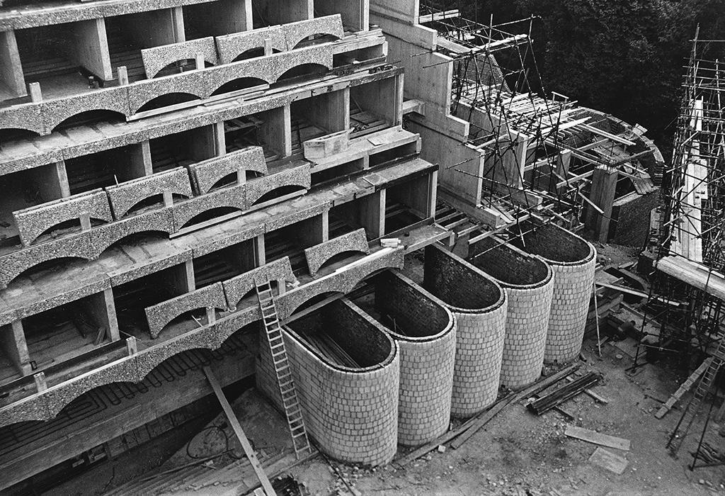 St Peter's College under construction, mid-1960s