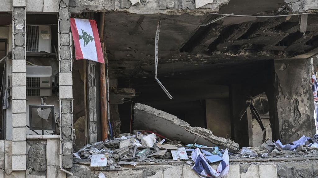 A damaged building in Beirut