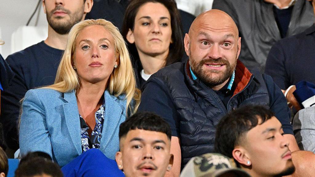 Tyson Fury and Paris Fury in attendance at Como v Inter Milan in Como, Italy