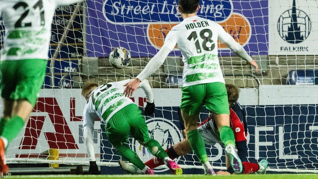 Brad Young scores against Falkirk