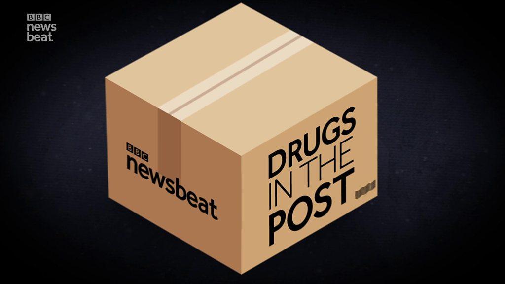 A box with 'Drugs in the Post' written on