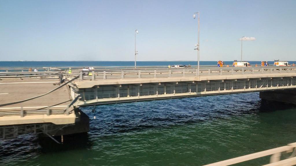 Crimea bridge damaged following alleged attack