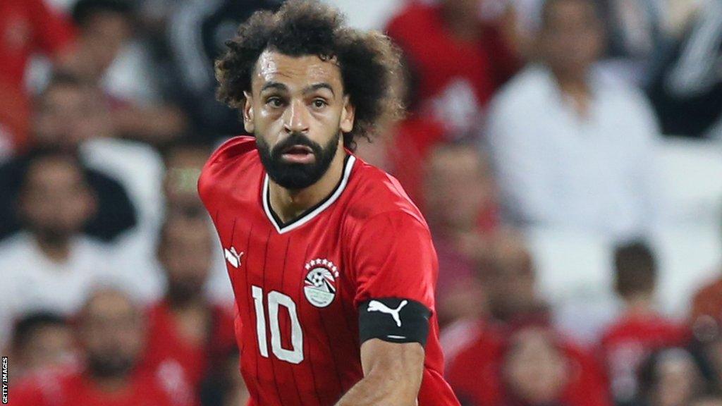 Mohamed Salah in action for Egypt