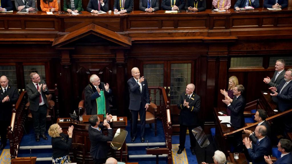 Joe Biden in the Irish parliament