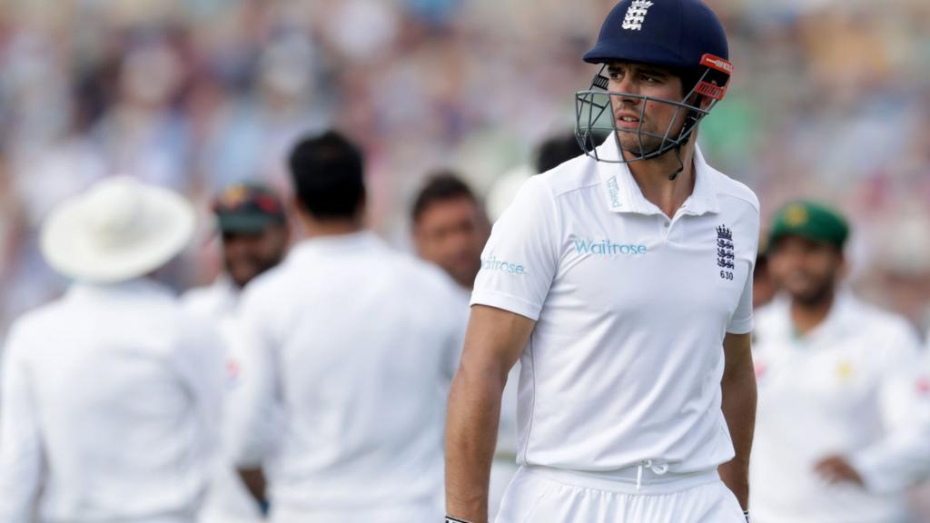 Alastair Cook leaves the field