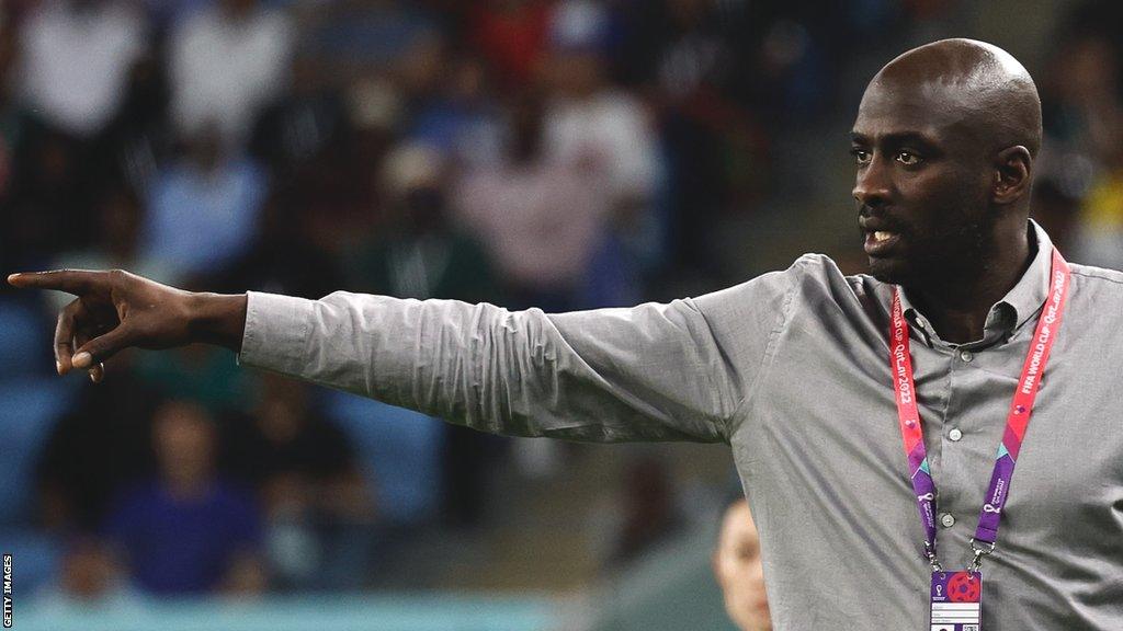 Ghana coach Otto Addo on the touch line