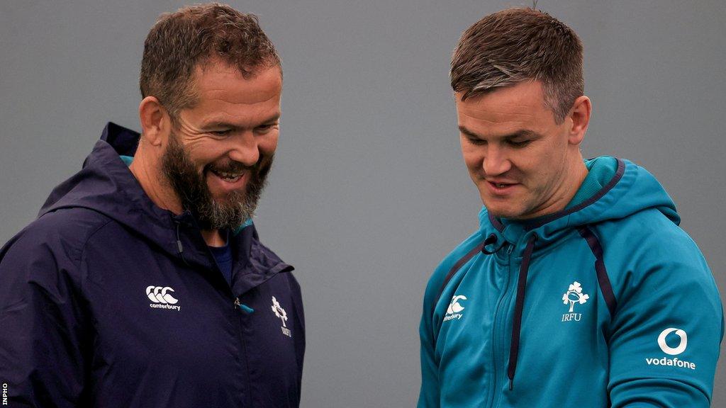 Ireland head coach Andy Farrell with skipper Johnny Sexton