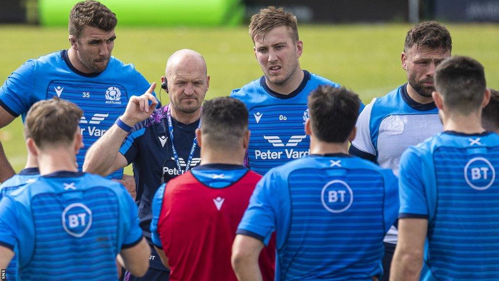 Gregor Townsend with the Scotland squad in Argentina