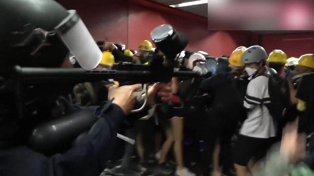 Police firing in Tai Koo MTR station