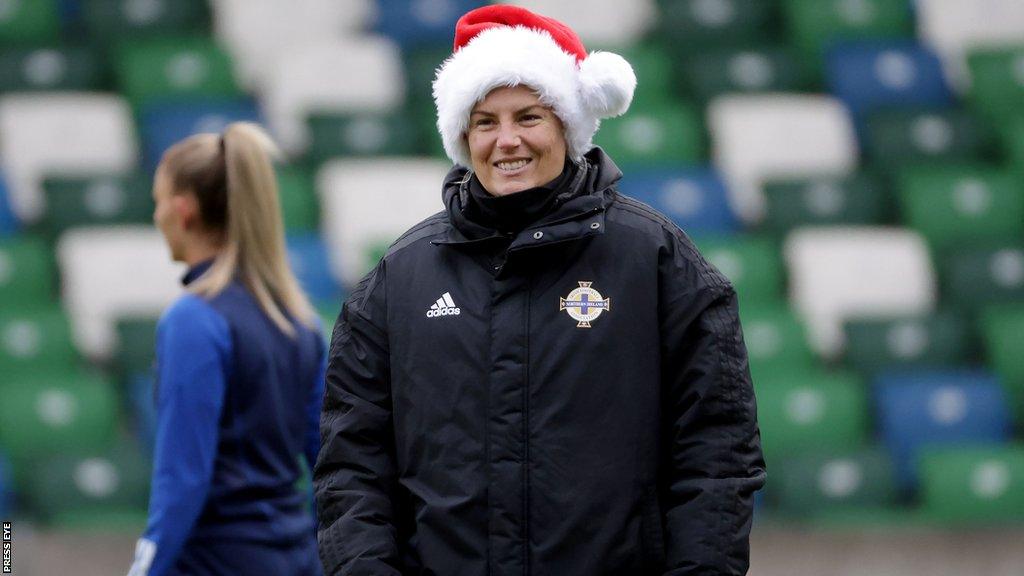 Tanya Oxtoby at Northern Ireland training