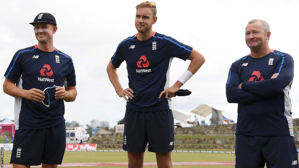 Paul Farbrace (right) was England assistant coach under both Peter Moores and Trevor Bayliss