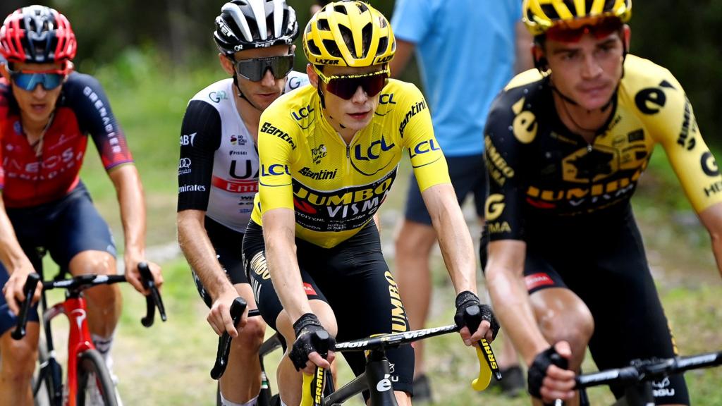 Tour de France leader Jonas Vingegaard during stage 17 on Wednesday