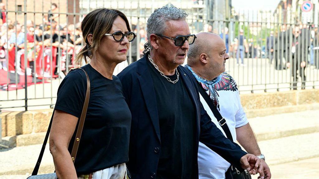 Former AC Milan forward Roberto Baggio attends Franco Baresi's funeral