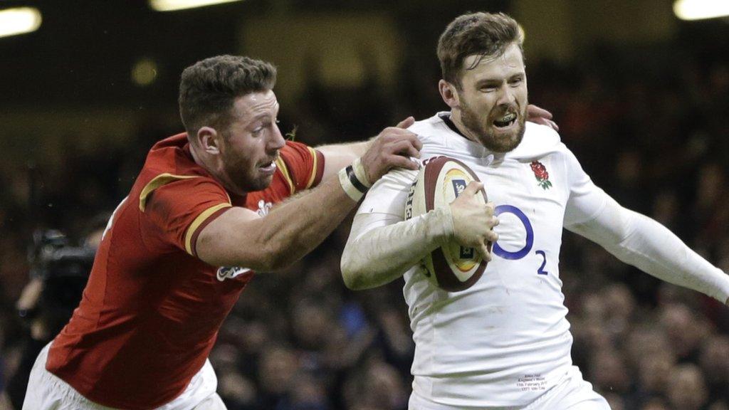 Alex Cuthbert was unable to prevent Elliot Daly scoring the winning try for England