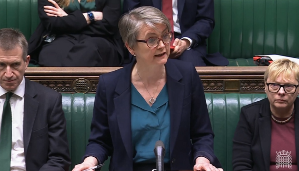 Yvette Cooper stood up in House of Commons