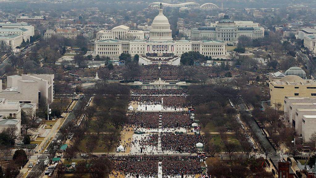 The crowd at Trump's inauguration in 2017