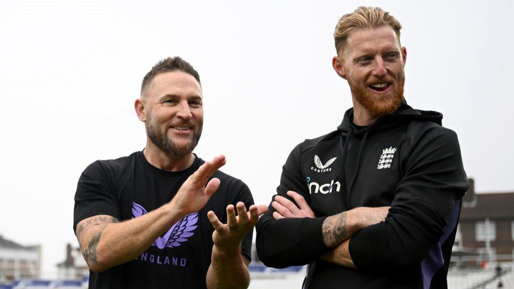 England head coach Brendon McCullum (left) and captain Ben Stokes (right)
