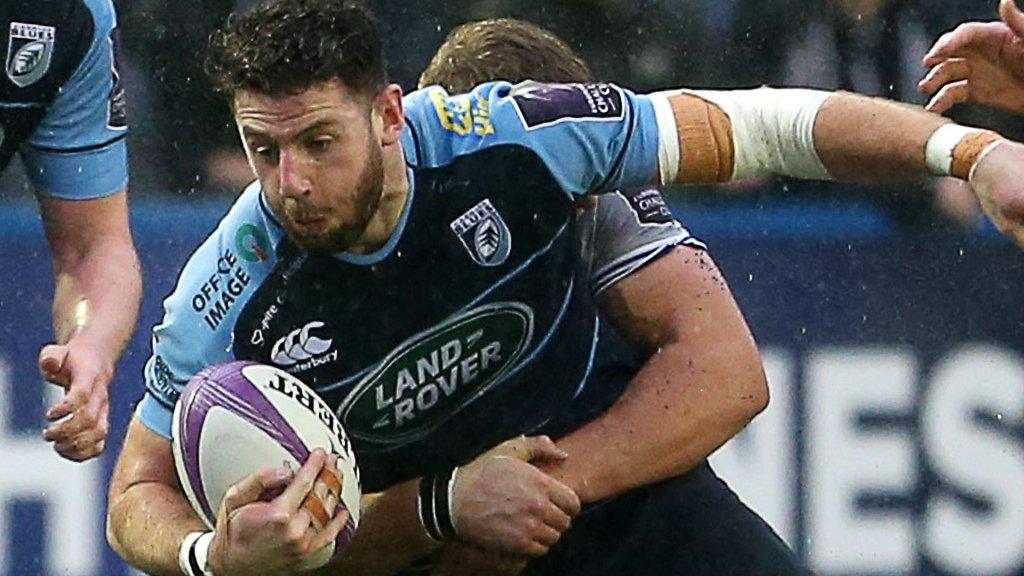 Alex Cuthbert in action for Cardiff Blues against Bath at the Arms Park