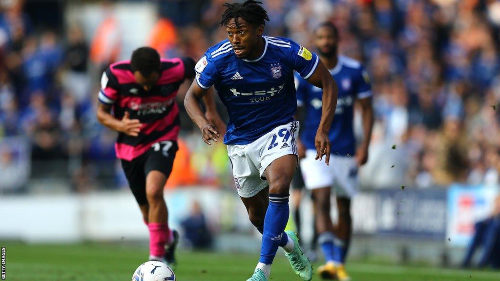 Ipswich Town winger Kyle Edwards, on loan at Oxford United in 2023-24