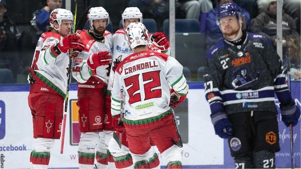 Cardiff Devils players celebrate