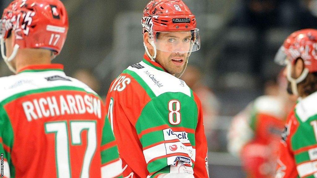 Matthew Myers in his third period with the Cardiff Devils