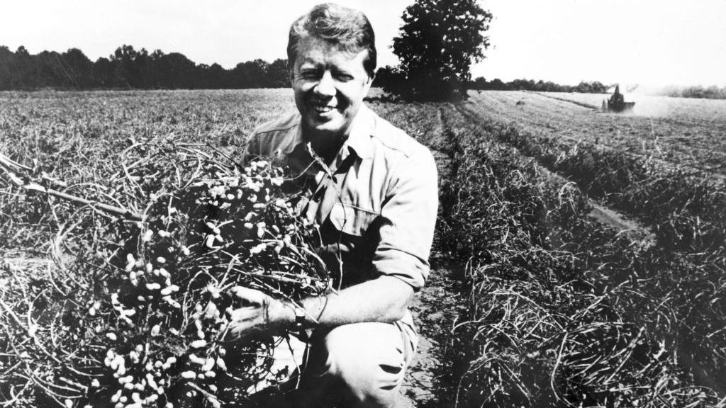 old photo of jimmy carter on his peanut farm