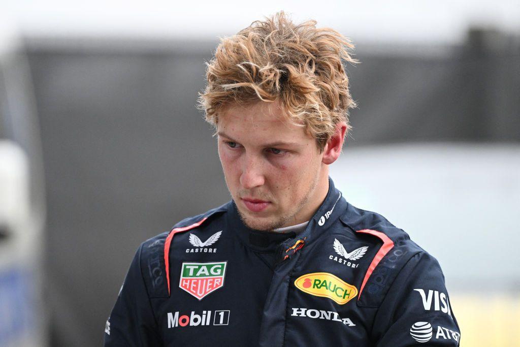 Red Bull driver Liam Lawson looking downcast after the Chinese Grand Prix